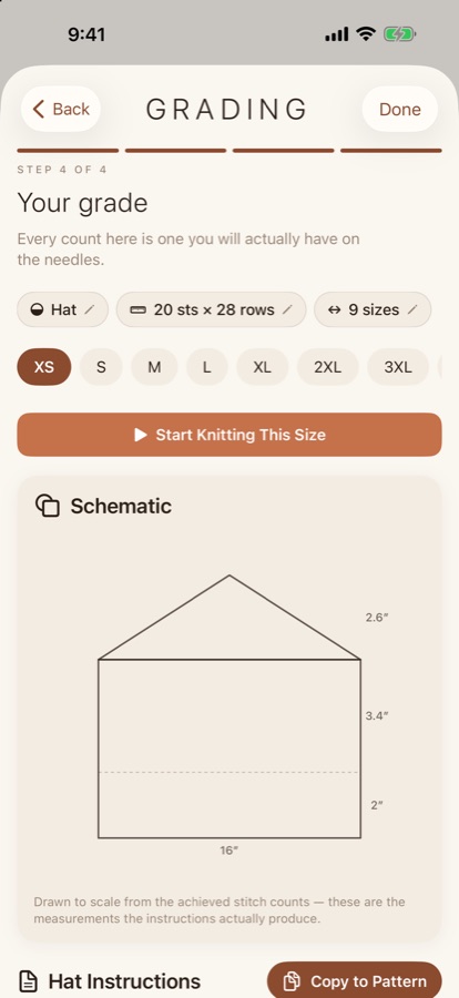 A hat graded on iPhone, with its schematic